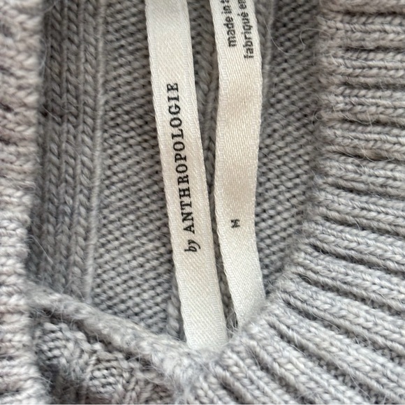 Anthropologie Ribbed Knit Sweater Dress Medium Grey - Picture 5 of 8